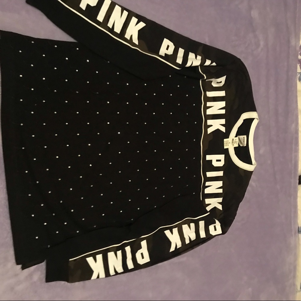 Vs Pink Camo Bling long sleeve tee